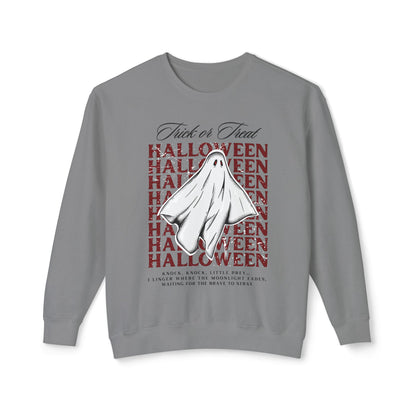 Halloween Ghost Sweatshirt, Unisex Crewneck, Lightweight Sweatshirt, Spooky Season Apparel, Trick or Treat Sweater, Fall Fashion