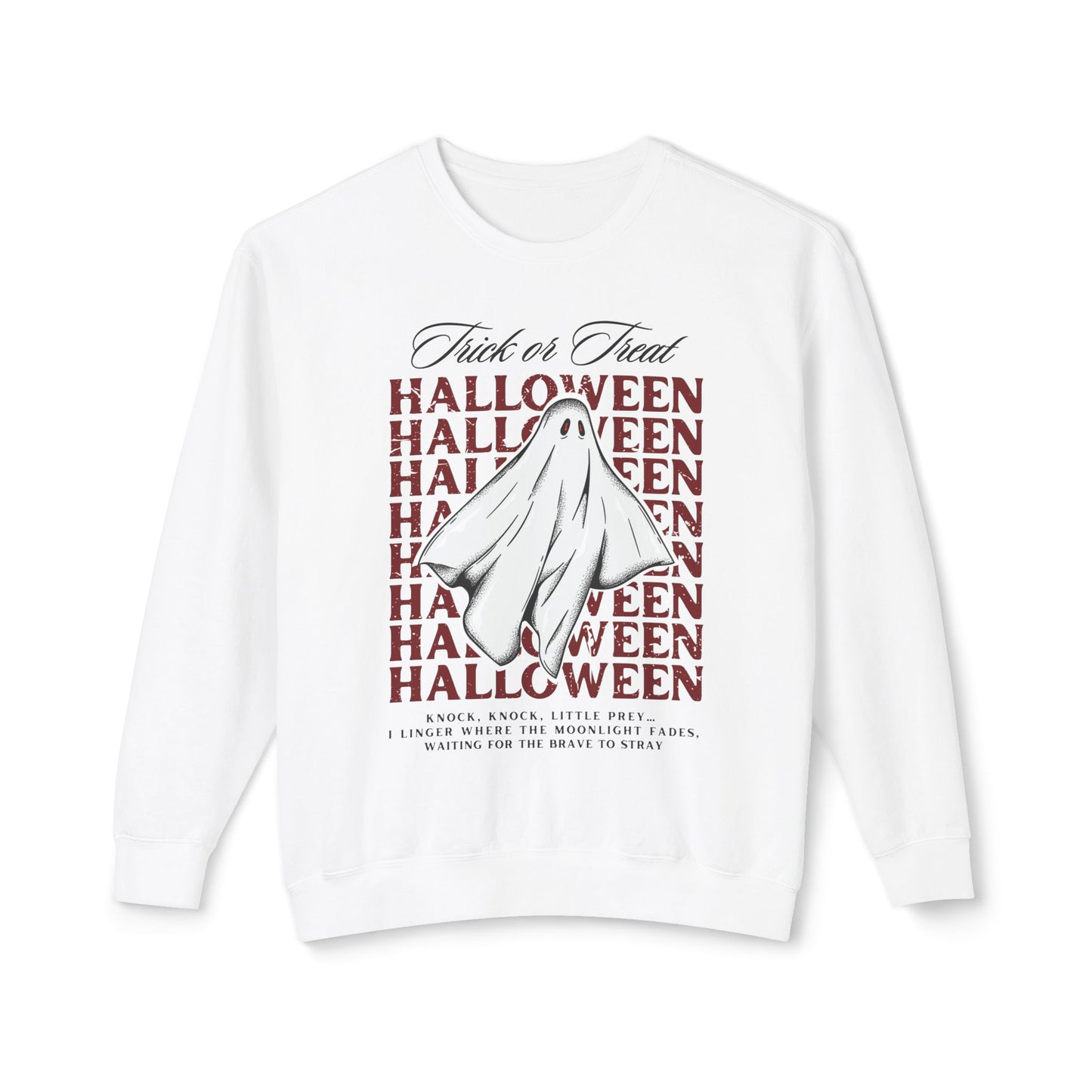 Halloween Ghost Sweatshirt, Unisex Crewneck, Lightweight Sweatshirt, Spooky Season Apparel, Trick or Treat Sweater, Fall Fashion